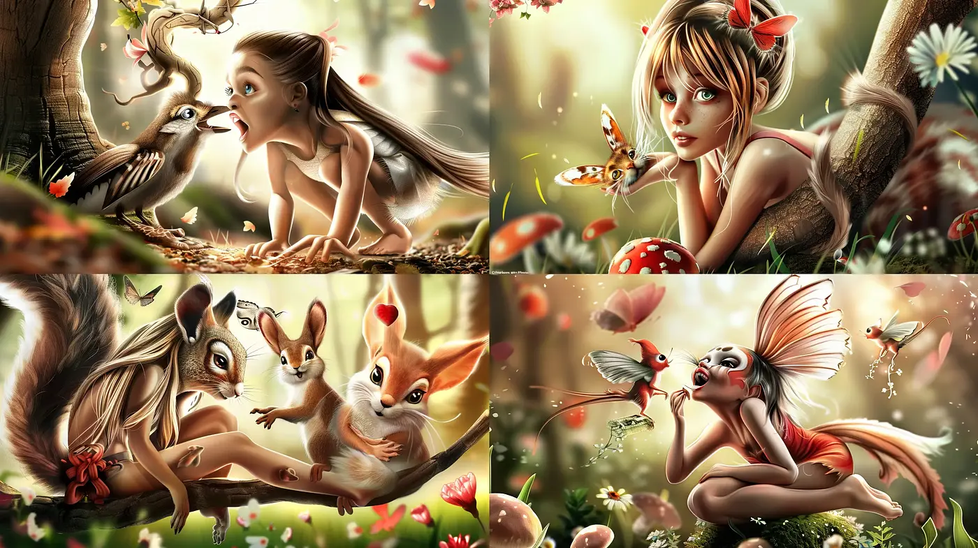 Enchanted Forest Whimsy: A Tale of Vivid Dreams and Nature's Magic - Midjourney sref style