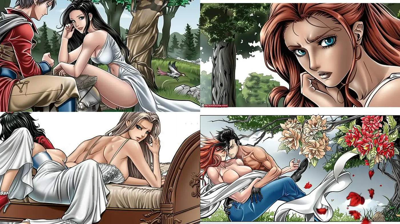 Vibrant Comic Book Elegance with Painterly Textures - Midjourney sref style