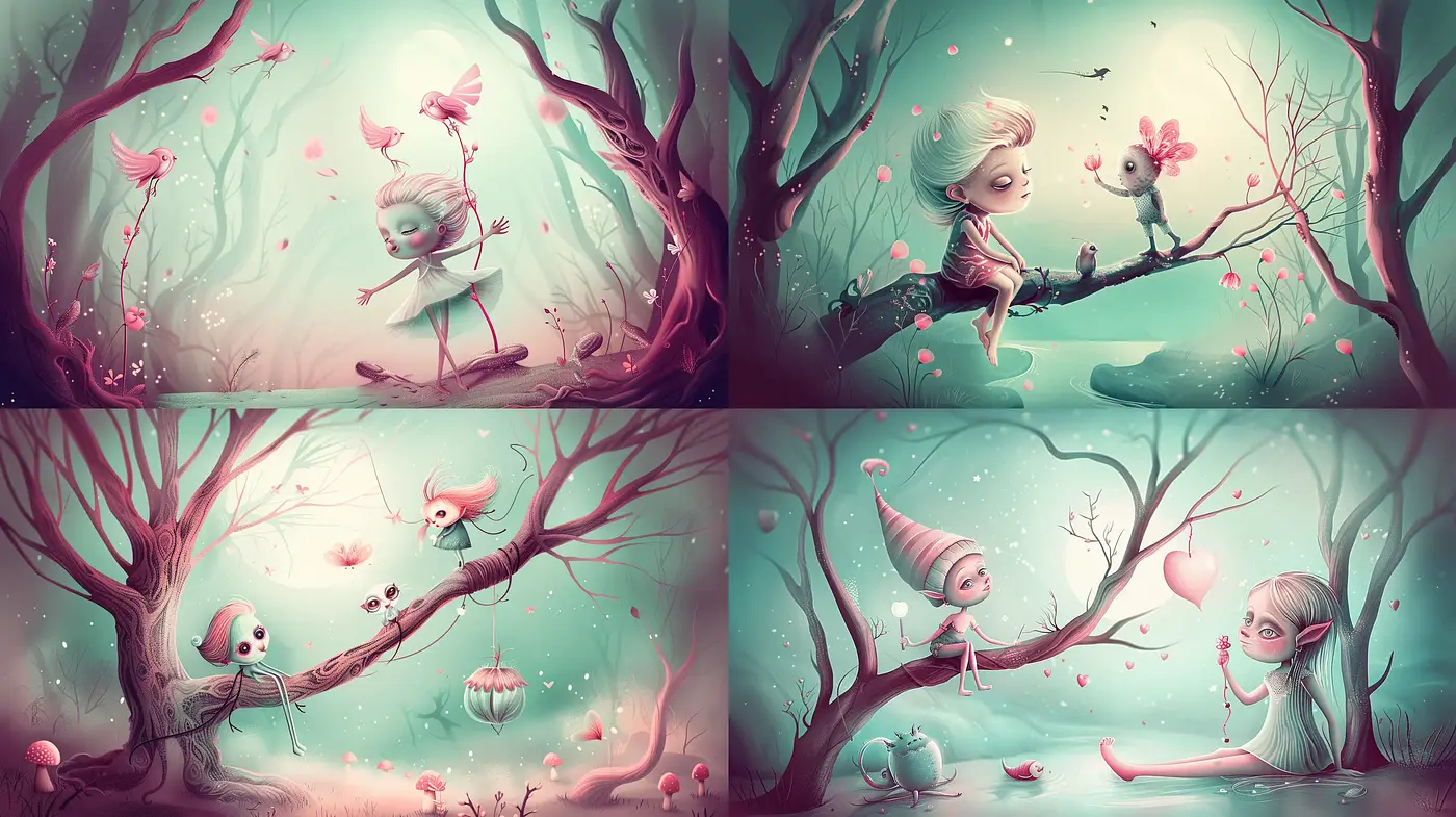 Surreal Fantasia in Pastel - Midjourney sref style