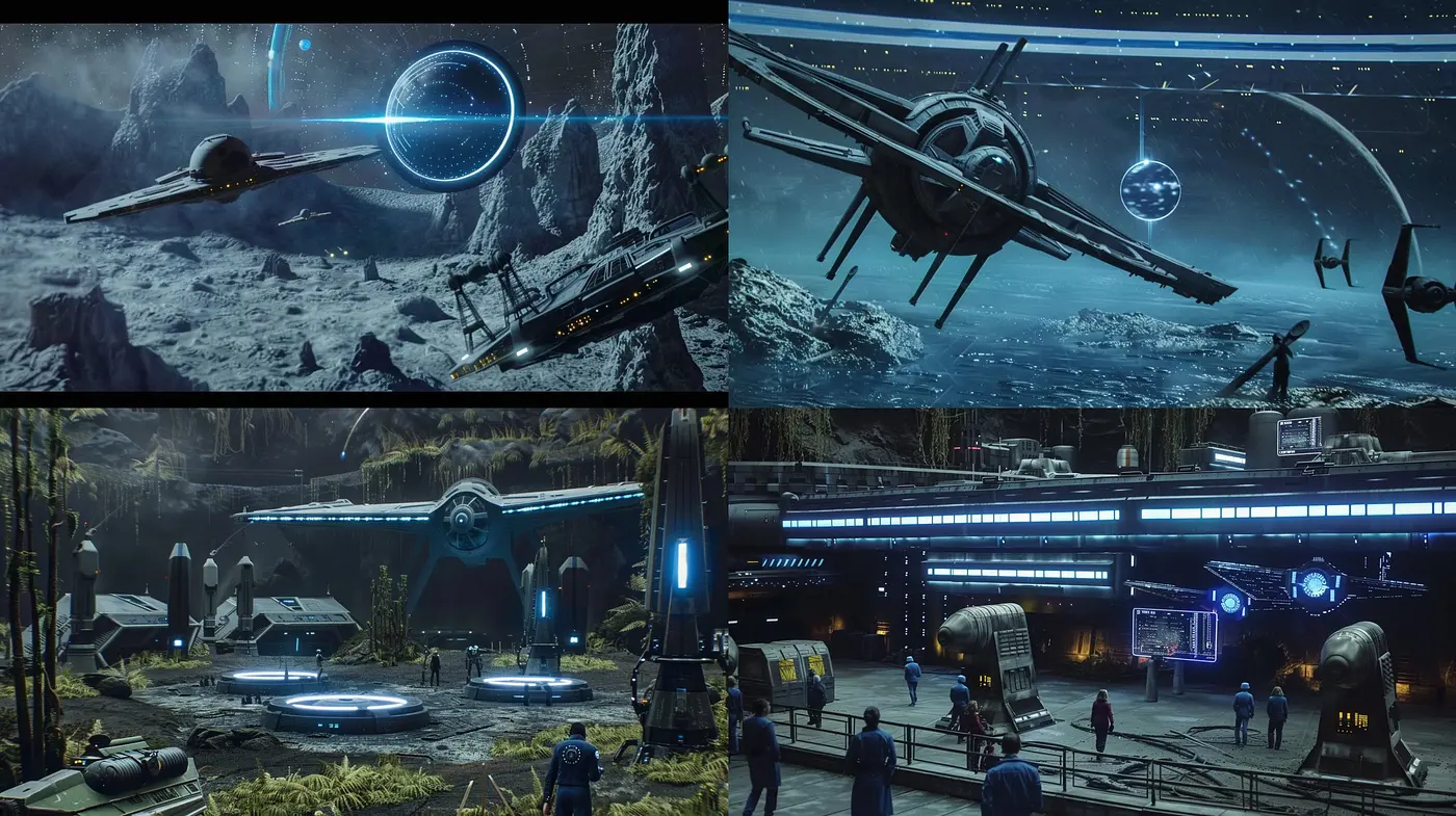 Celestial Coldness and Mechanical Precision in Conceptual Sci-Fi Art - Midjourney sref style