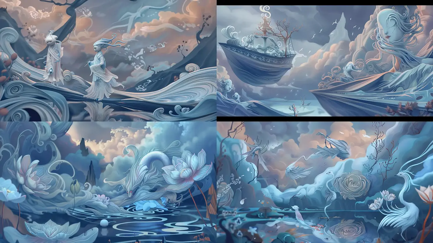 Ethereal Twilight Dreams in Whimsical Nature - Midjourney sref style