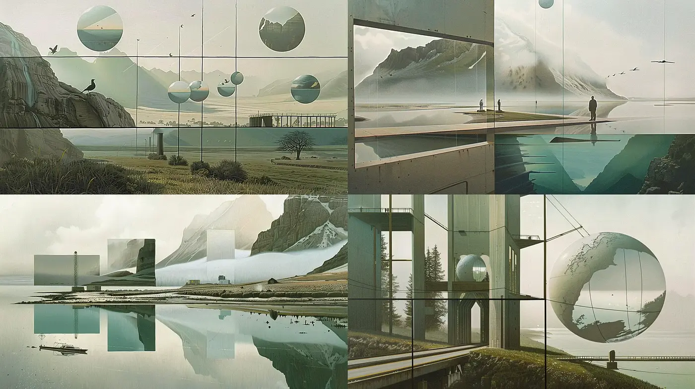 Ethereal Panoramic Vistas with Surrealist Touch - Midjourney sref style