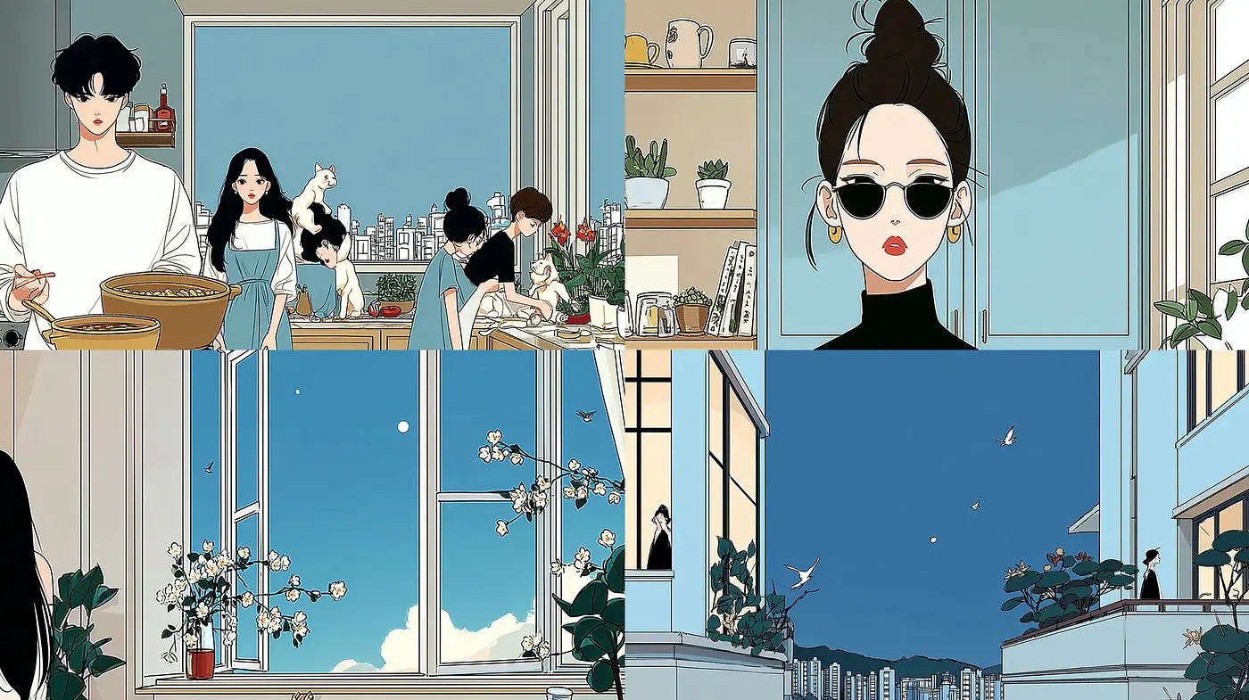 Modern Minimalist With a Playful Whimsy in Illustration - Midjourney sref style