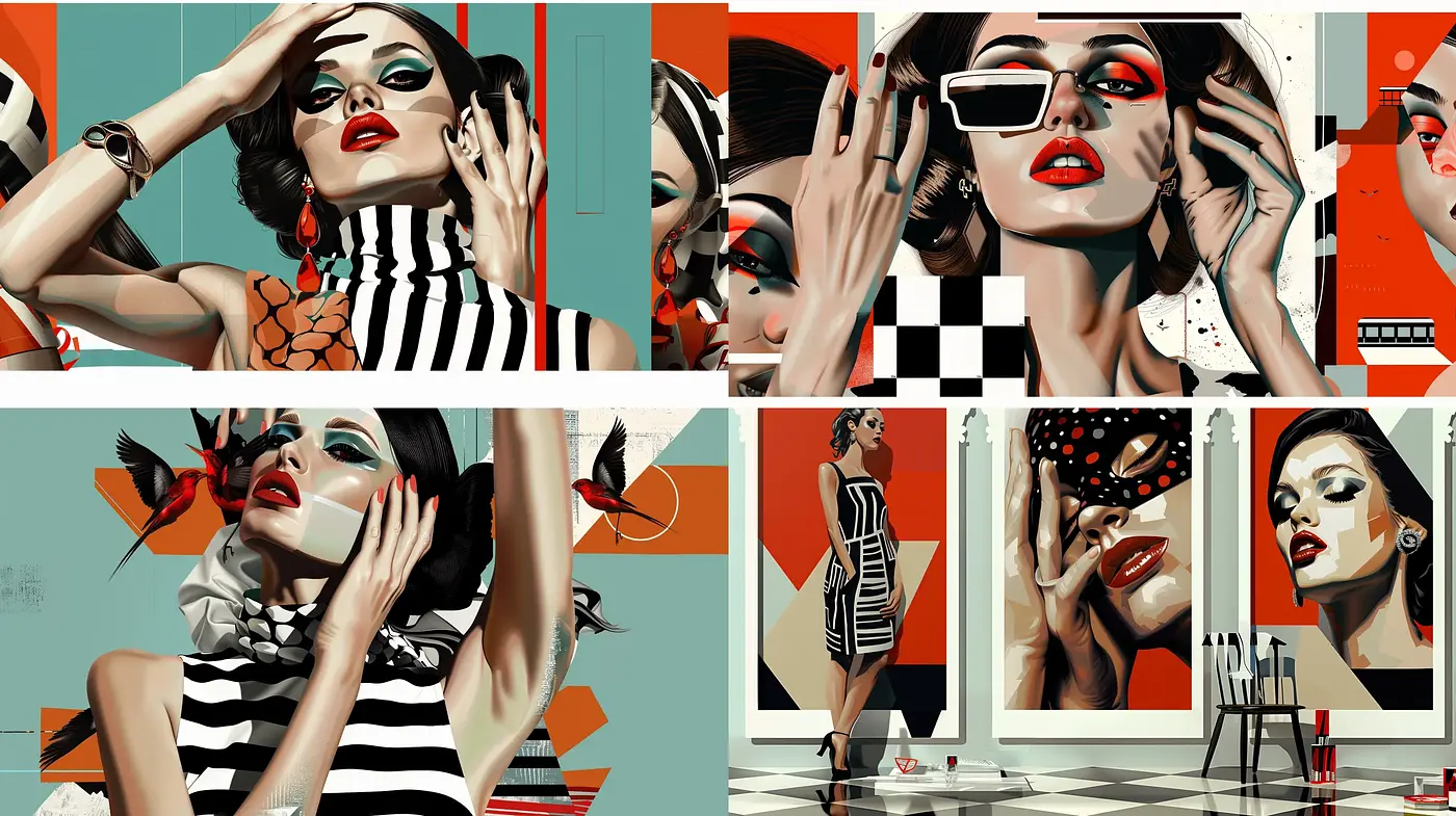 Contemporary Retrofuturism with a Pop Art Essence - Midjourney sref style