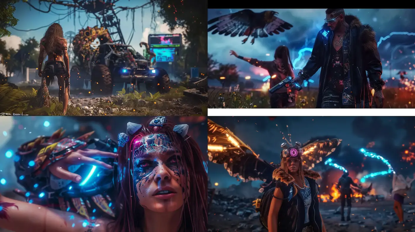 Futuristic Cyberpunk Dreamscape with Neon Luminescence - Midjourney sref style