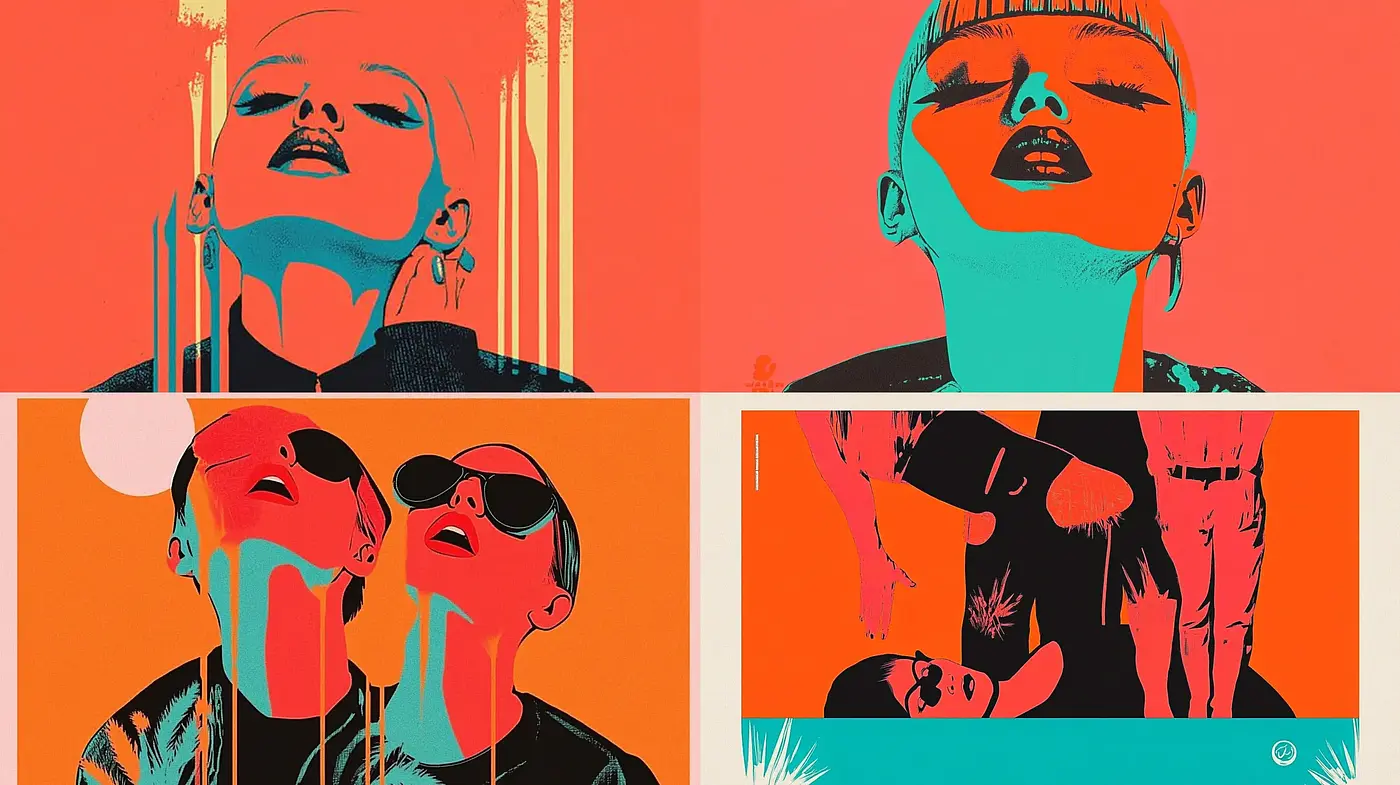 Vibrant Modernist Fusion with Retro-Pop Art Overtones - Midjourney sref style