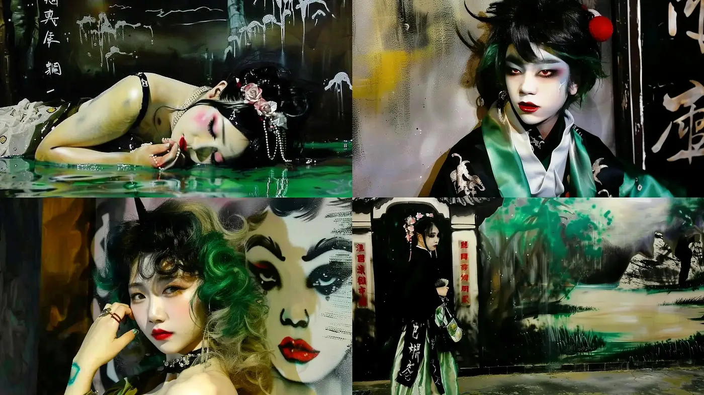 Neo-Oriental Expressive Portraiture - Midjourney sref style