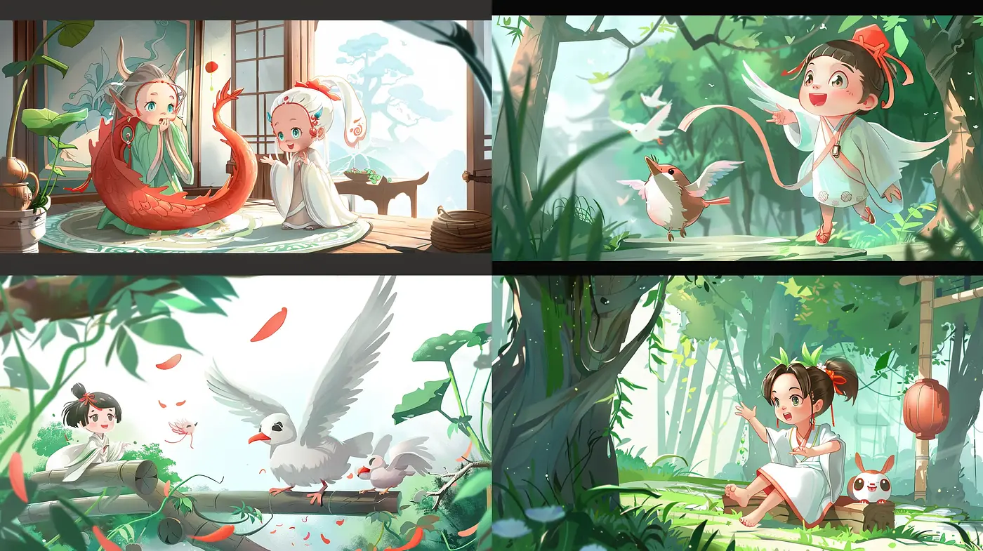 Enchanting Whimsical Storybook Illustration - Midjourney sref style