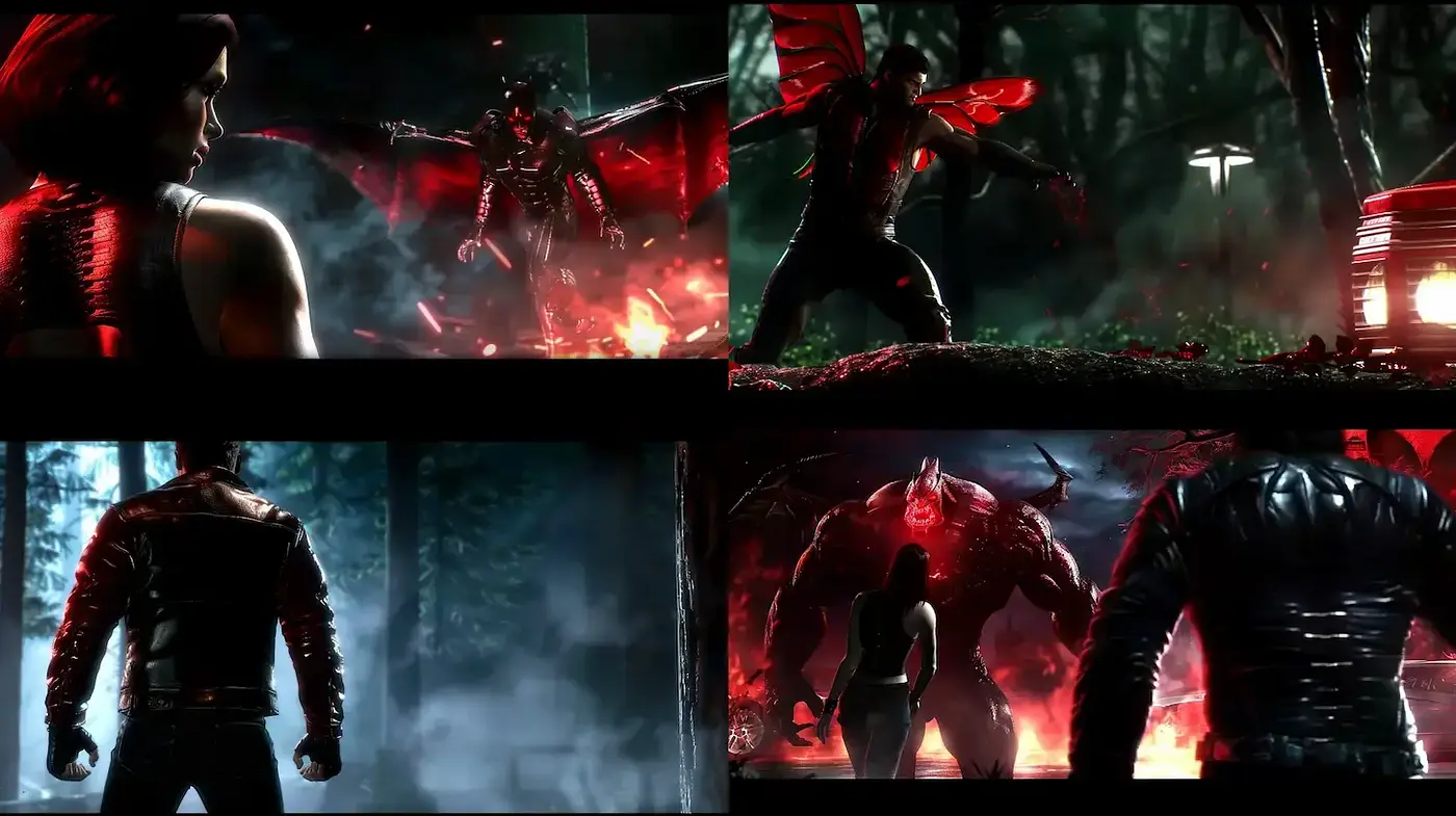Dramatic, high-action fantasy artwork with a dark and moody aesthetic - Midjourney sref style