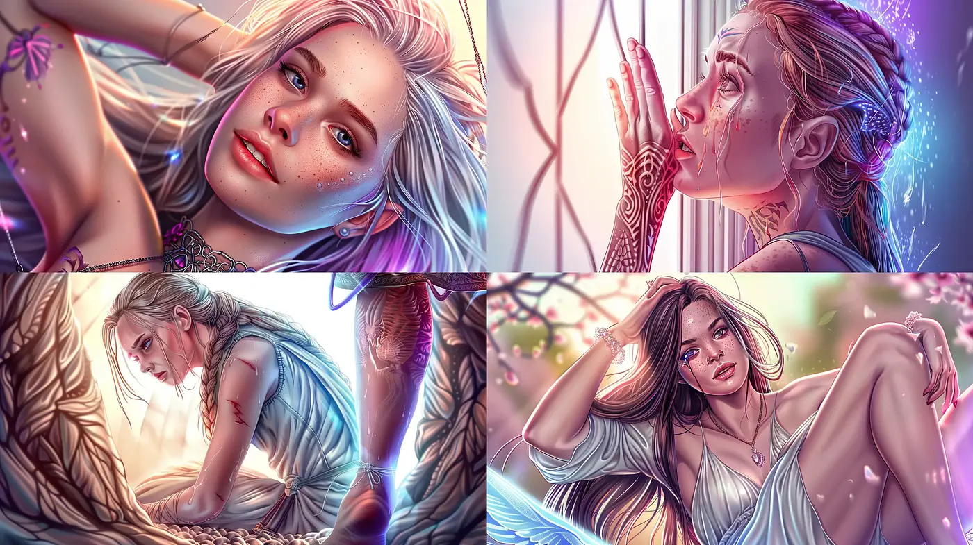 Ethereal Dreamscape Portraiture in Luminous Hues - Midjourney sref style