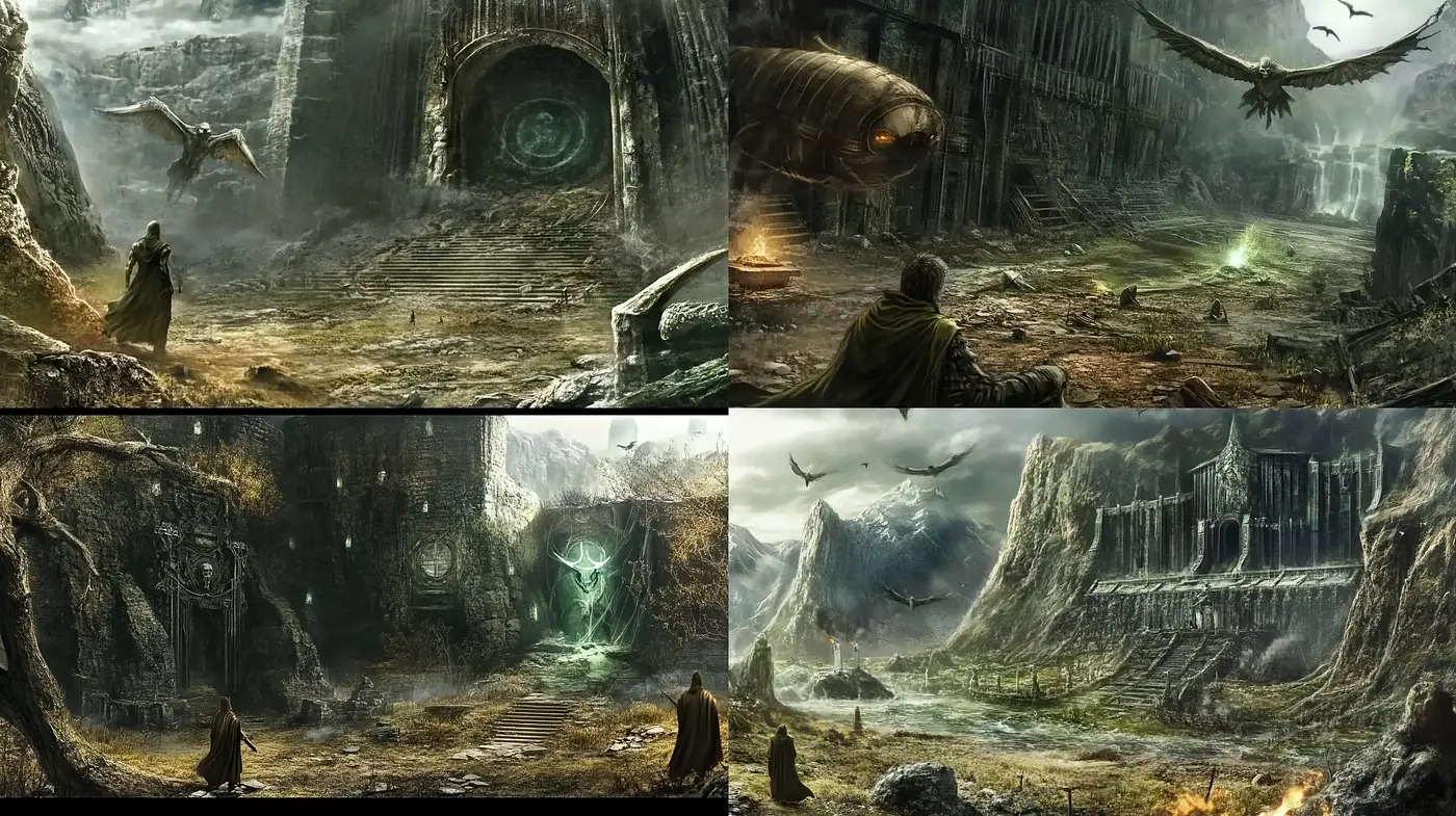 Ethereal and Mysterious Fantasy Worlds Shrouded in Mist - Midjourney sref style