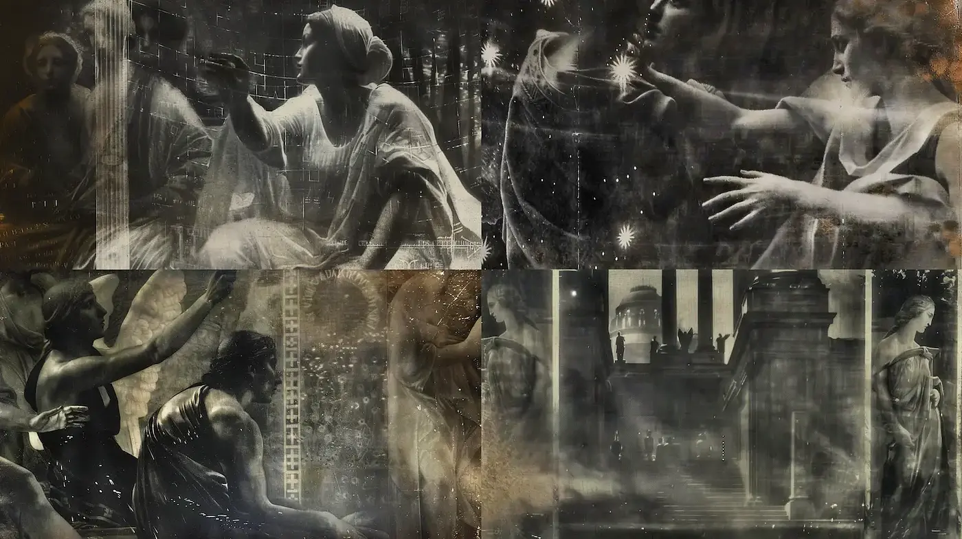 Ethereal Renaissance-Inspired Artwork with a Mysterious Atmosphere - Midjourney sref style