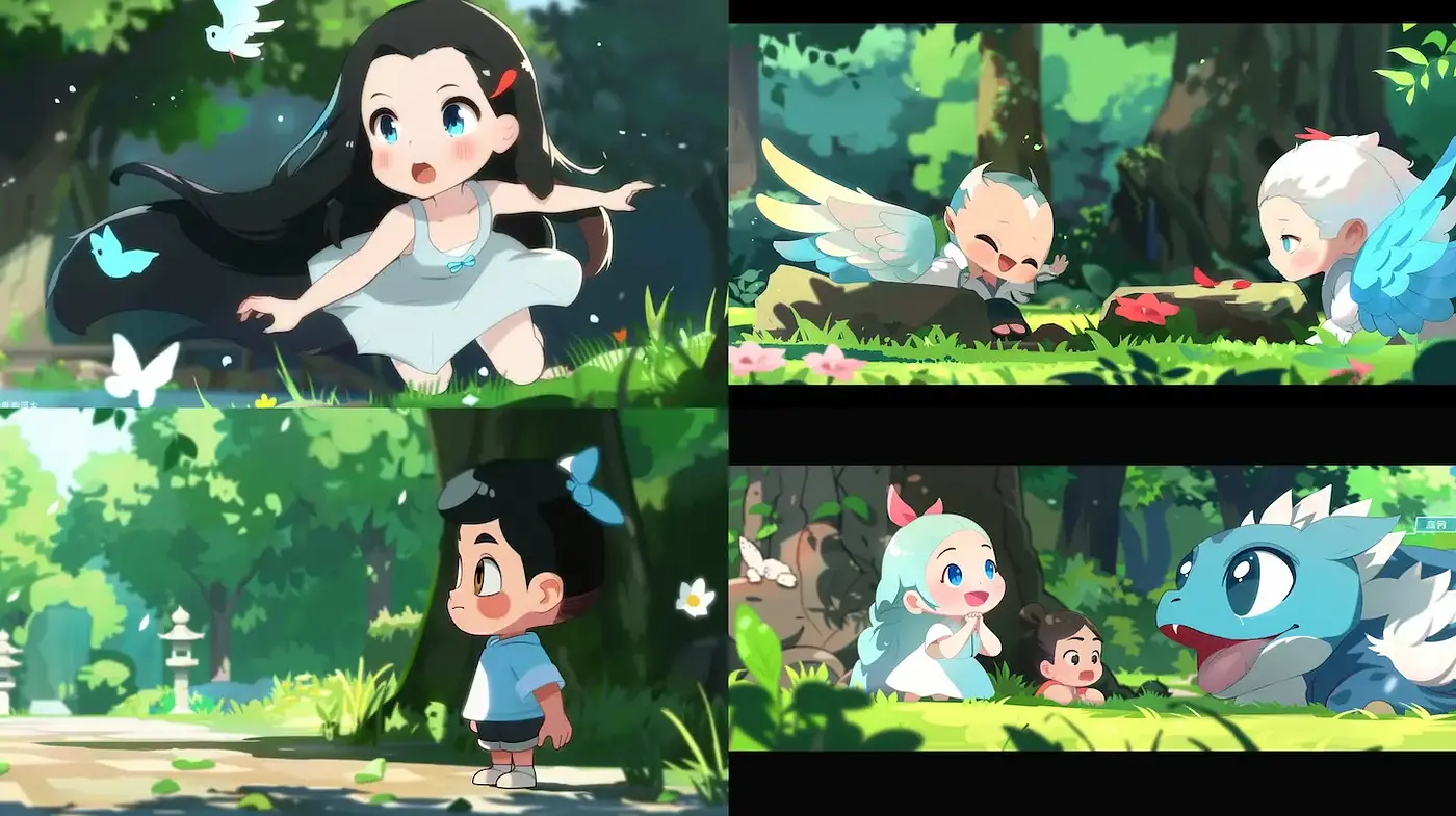 Whimsical and Colorful Cartoon Illustrations with Nature Themes - Midjourney sref style