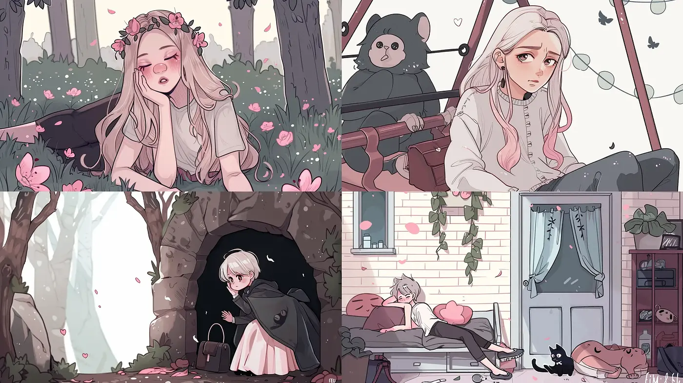 Serene and Whimsical Pastel Vignettes - Midjourney sref style