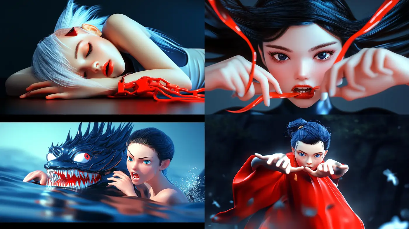 Ethereal Luminescence in Stylized Digital Portraiture - Midjourney sref style