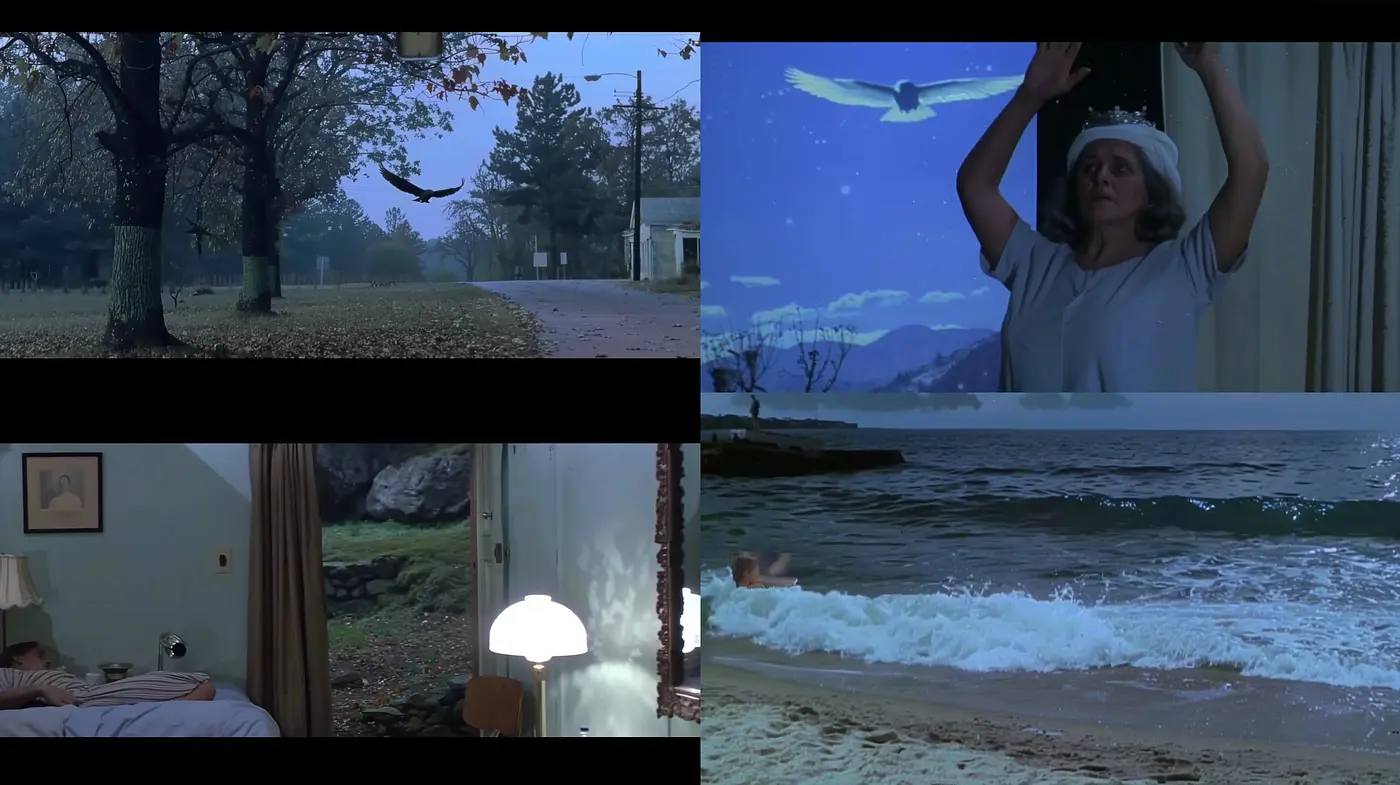 Ethereal Blues and Cinematic Nostalgia: A Harmony of Serene Tones and Timeless Imagery - Midjourney sref style