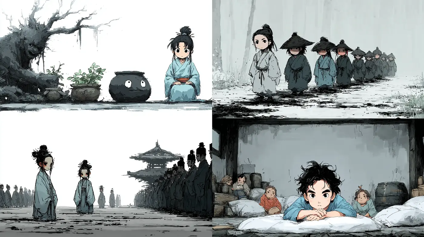 Minimalist and Ethereal Artistic Style with Asian Cultural Influences - Midjourney sref style