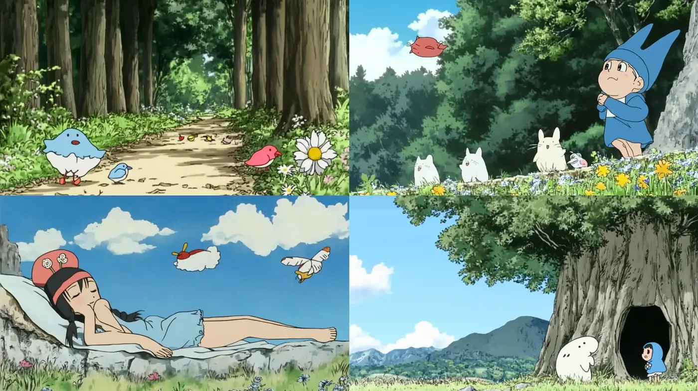 Whimsical Storybook Countryside: A Harmony of Nature and Playfulness - Midjourney sref style
