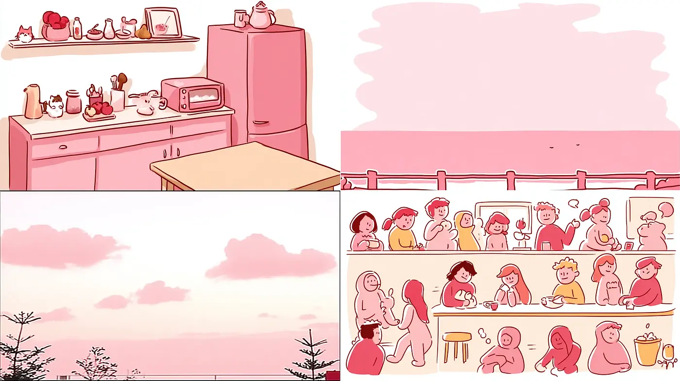 A Harmonious Blend of Warmth and Simplicity in a Whimsical Space - Midjourney sref style