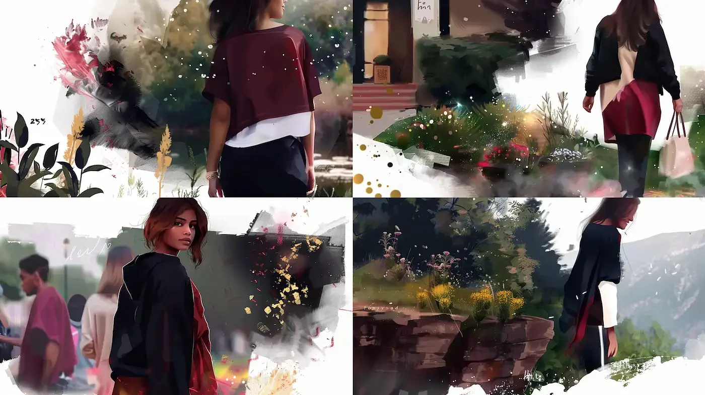 Vibrant and Lush Digital Impressionism with Organic Textures - Midjourney sref style