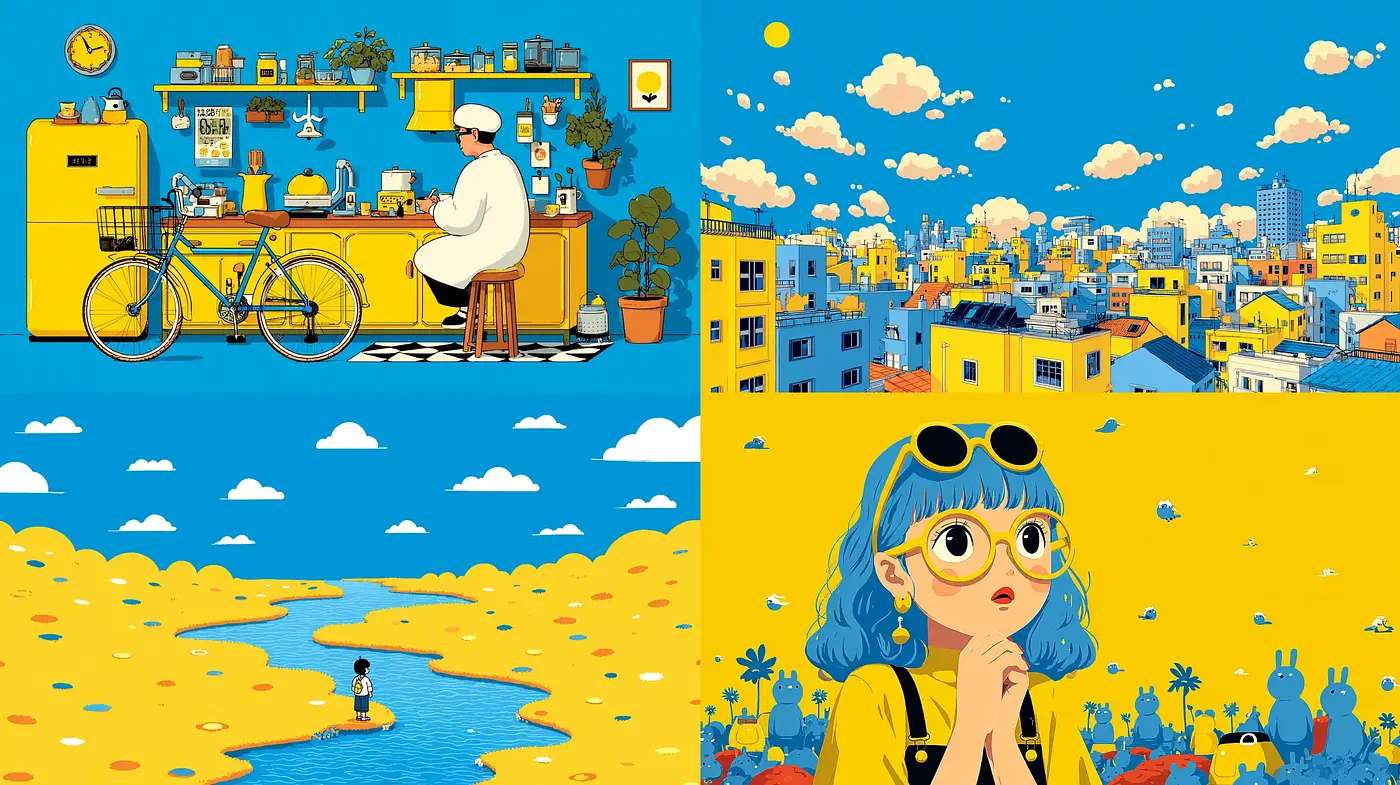 Bright and Whimsical Urban Landscapes with a Playful Aesthetic - Midjourney sref style