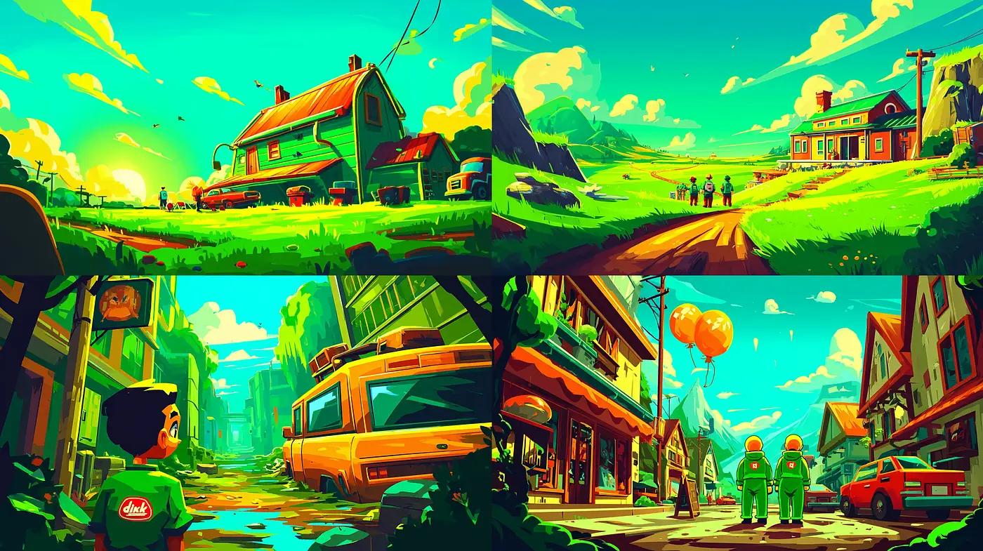 Vibrant and Whimsical Illustrations with a Nostalgic Touch - Midjourney sref style