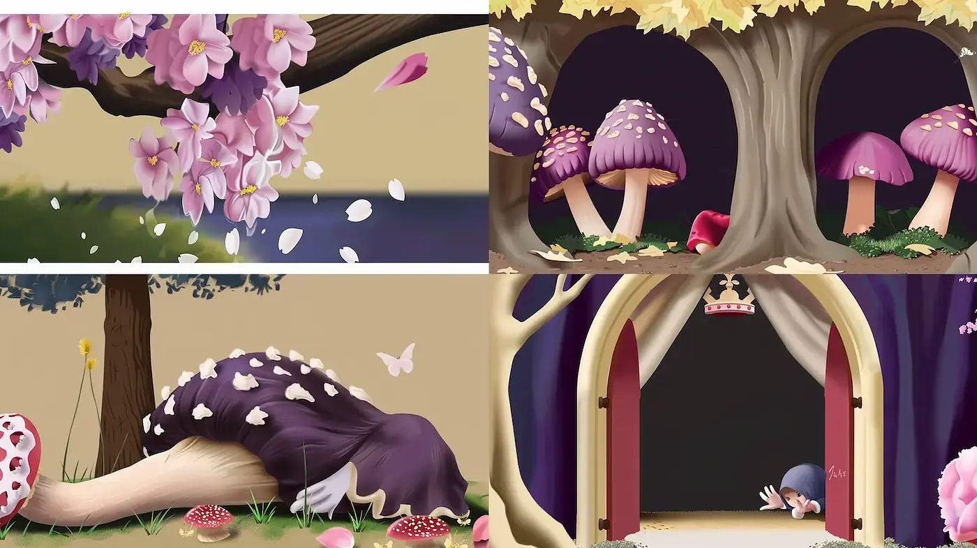 Whimsical Fantasy with Enchanted Elements and Playful Imagery - Midjourney sref style