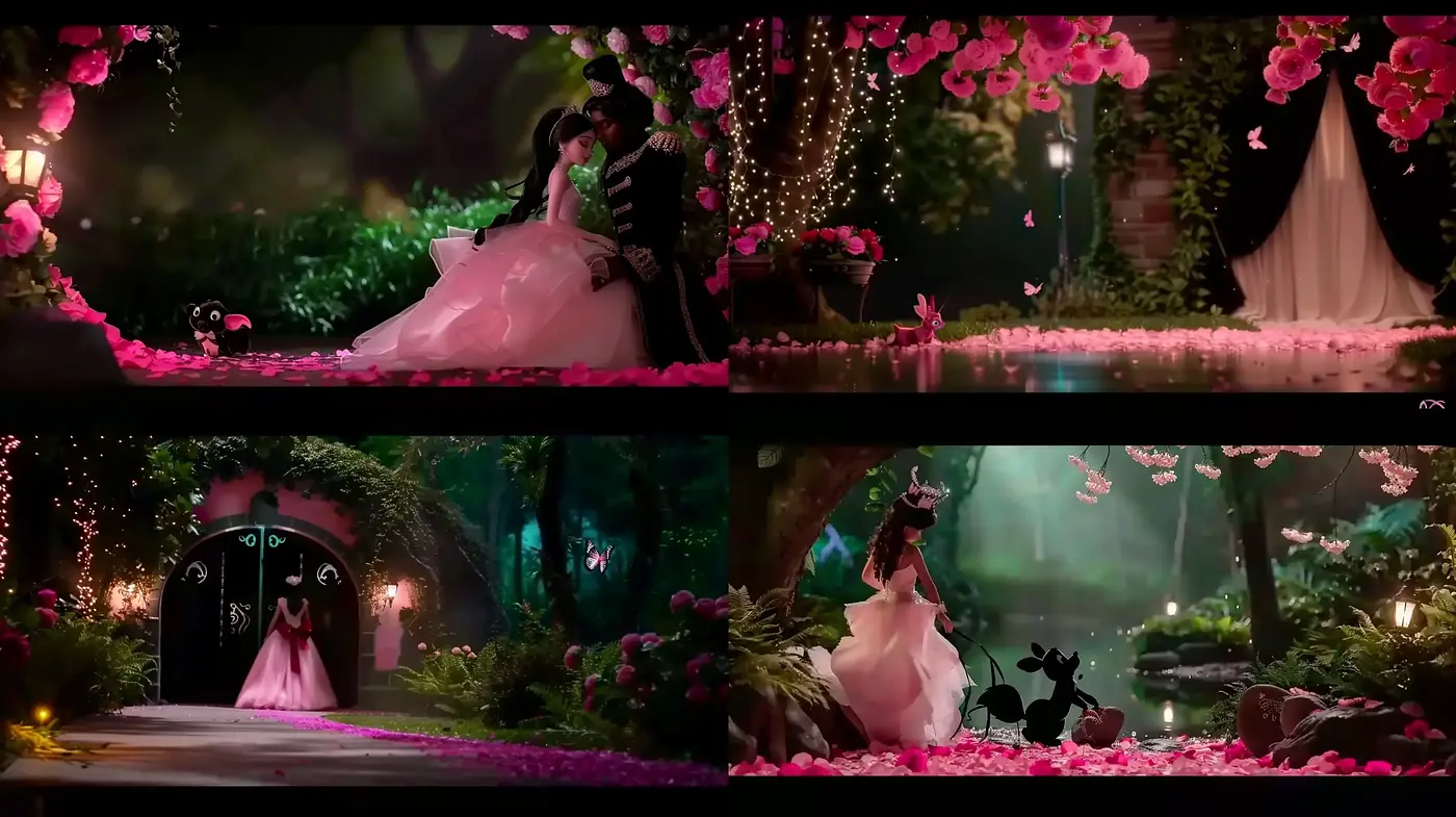 Enchanted Nocturnal Garden: A Dreamlike Fusion of Vivid Hues and Luminous Floral Ambiance - Midjourney sref style