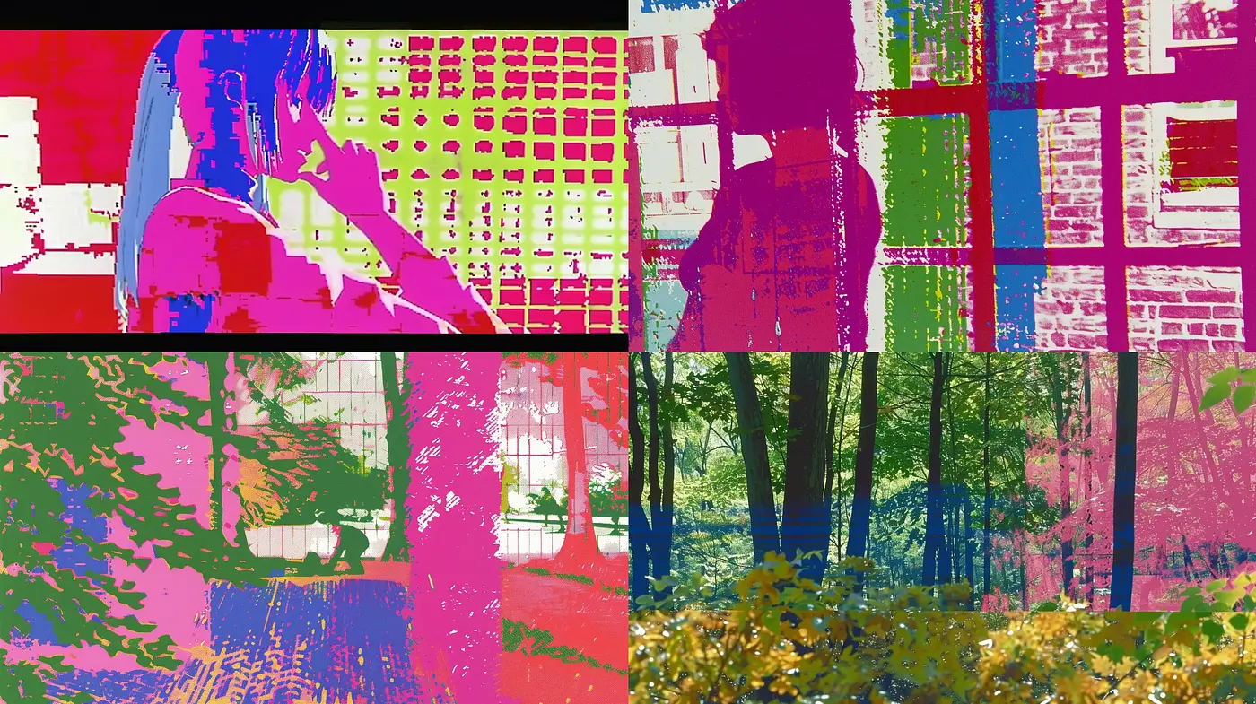Contemporary Pixel Grid Art Fusion - Midjourney sref style