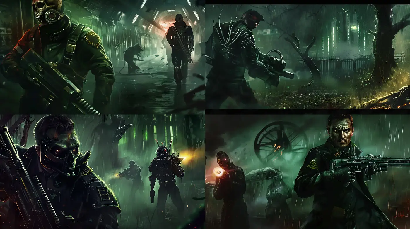 Gritty Futuristic Dystopia with Neon Luminance - Midjourney sref style