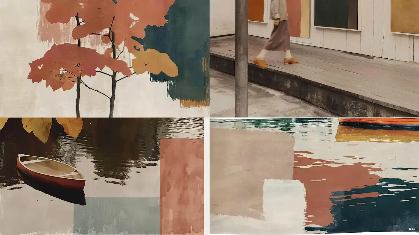 Serene Abstract Impressions of Urban Tranquility - Midjourney sref style