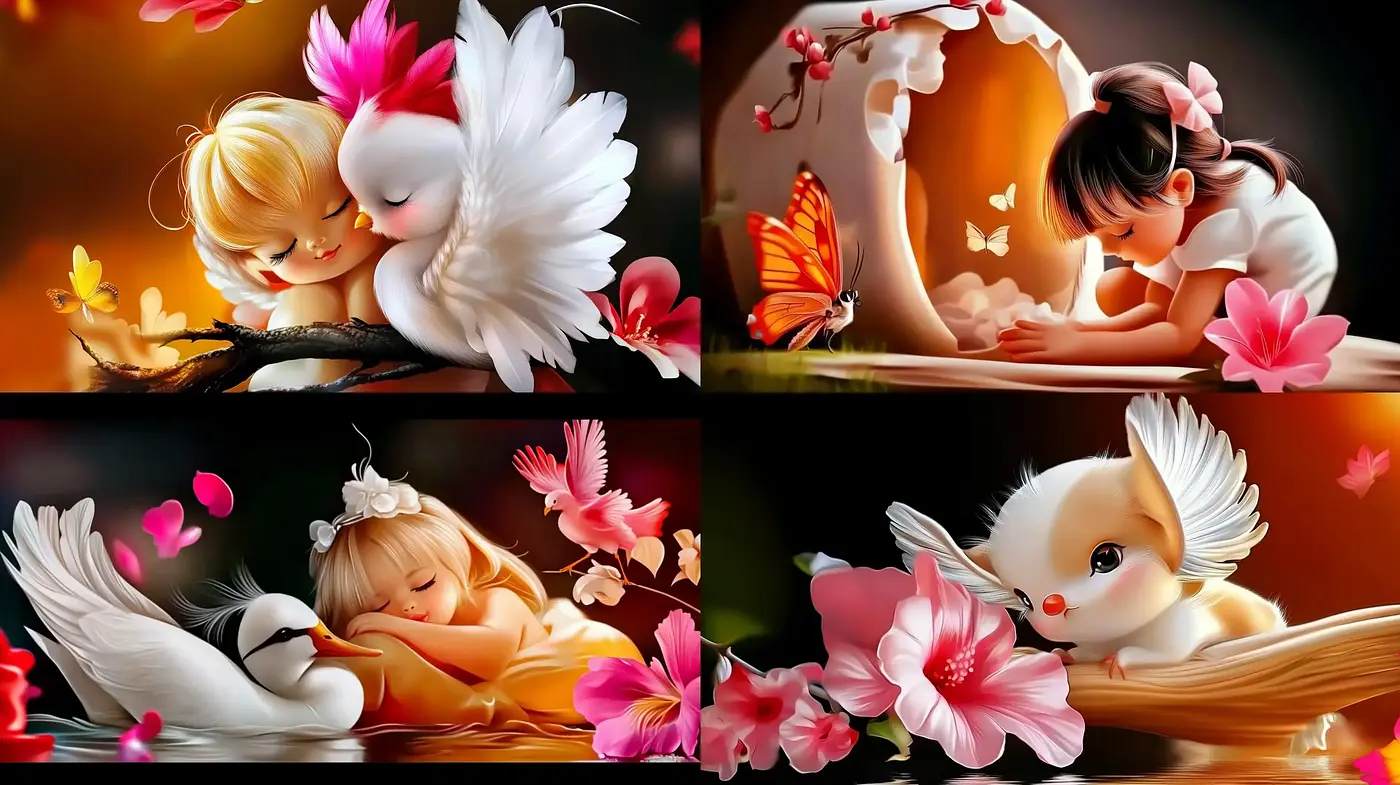Enchanted Whimsy: A Luminous Dance of Nature and Innocence - Midjourney sref style