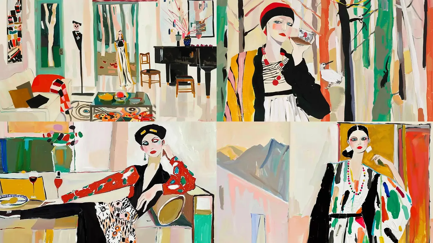 Eclectic Fusion of Modernist Brushwork and Post-Impressionist Palette - Midjourney sref style