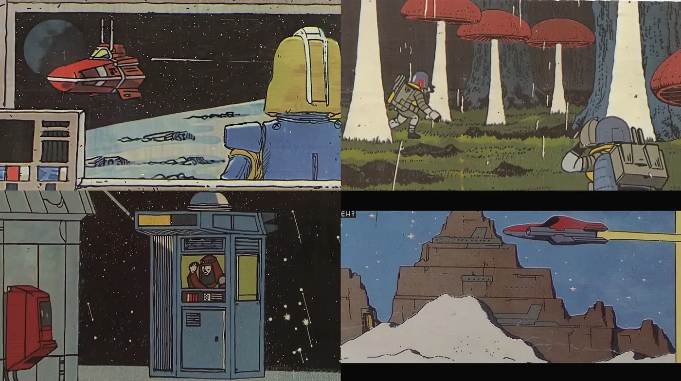 Retro-Futuristic Sci-Fi Aesthetic with Vibrant Illustrative Elements - Midjourney sref style