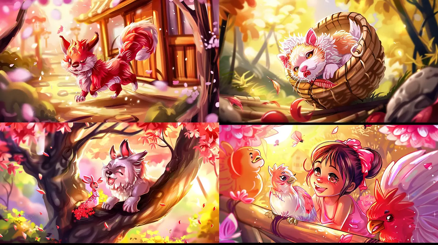 Enchanted Forest Whimsy: A Fusion of Fairytale Warmth and Anime Charm - Midjourney sref style