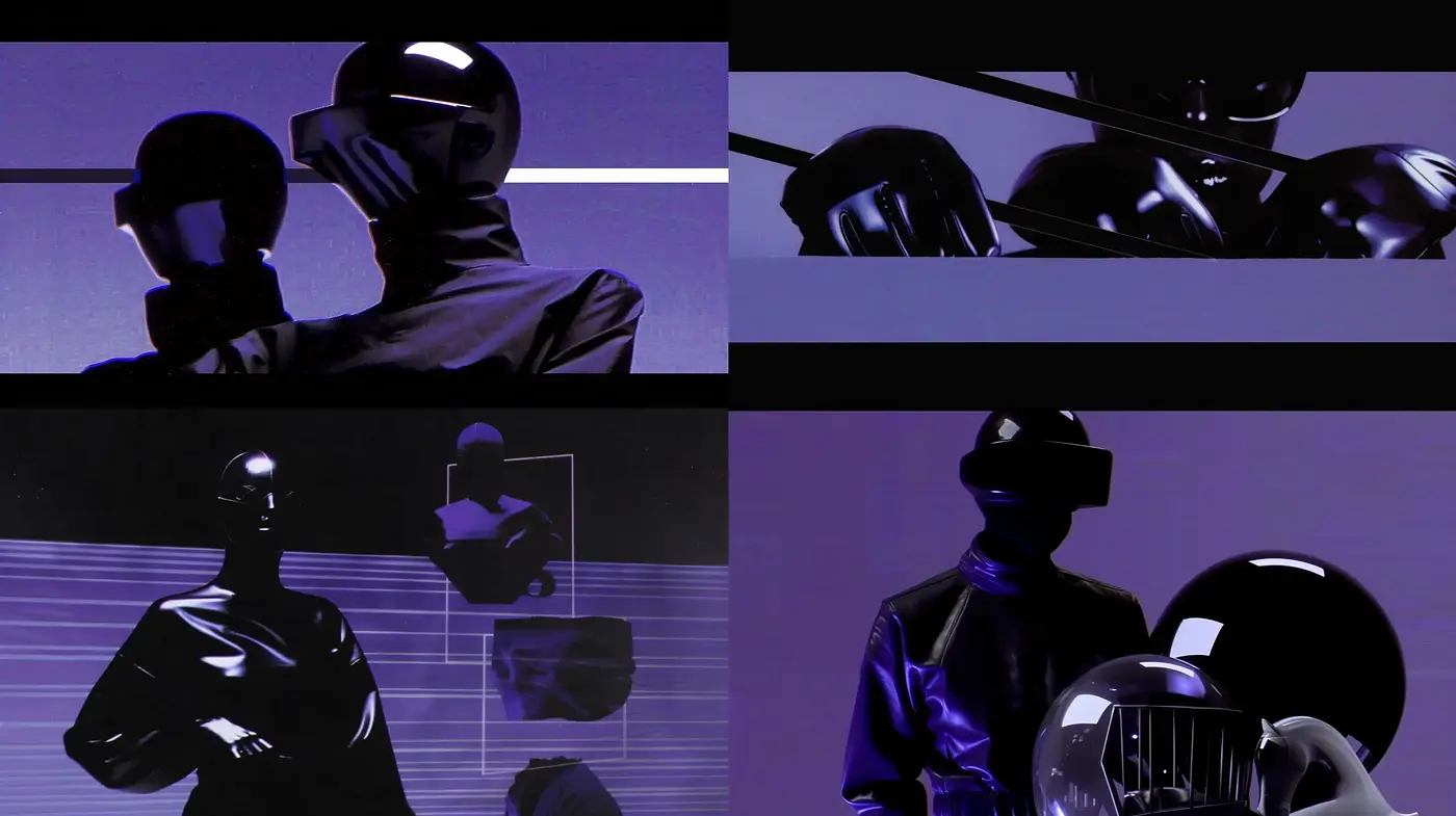 Futuristic Noir Elegance in Monochrome Violet - Midjourney sref style