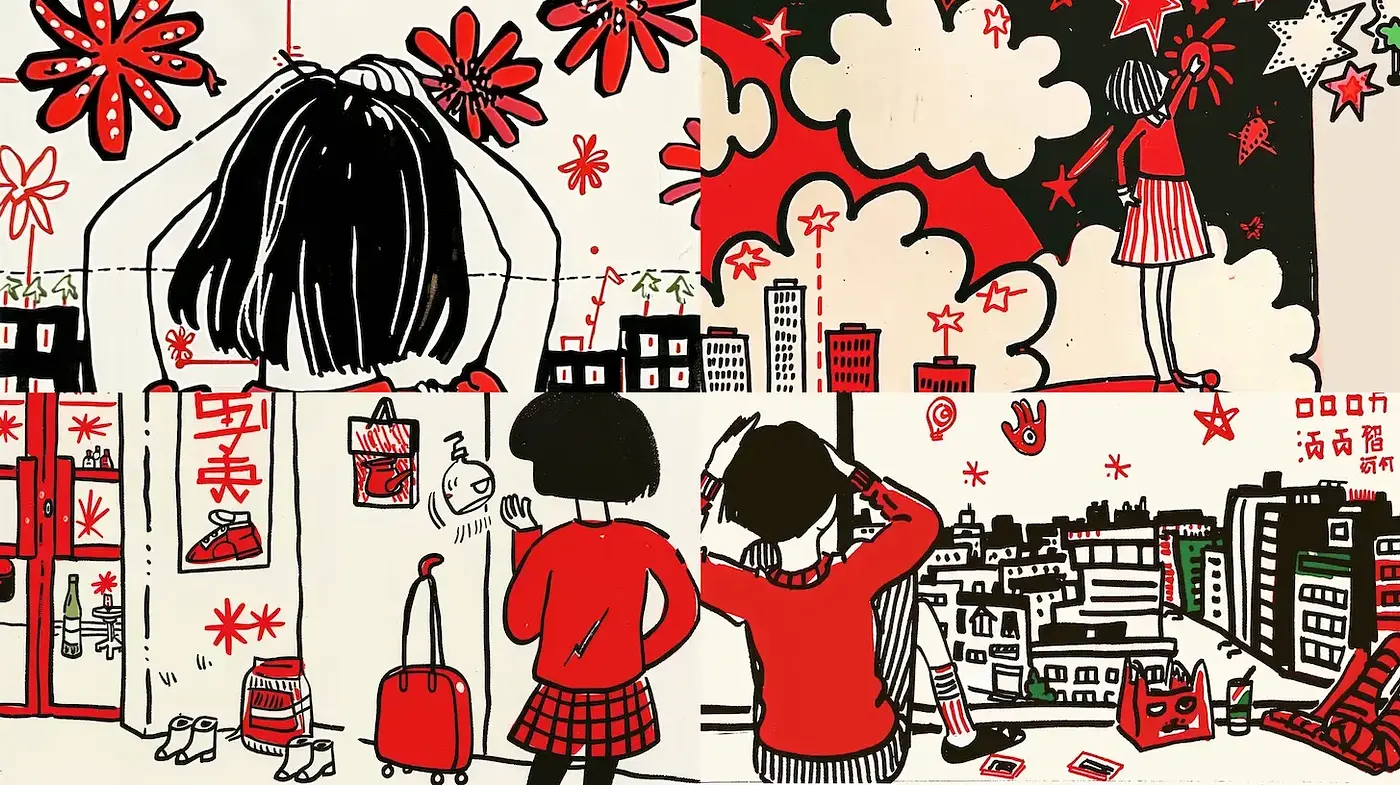 Vibrant and Playful Urban Aesthetic with a Retro Twist - Midjourney sref style