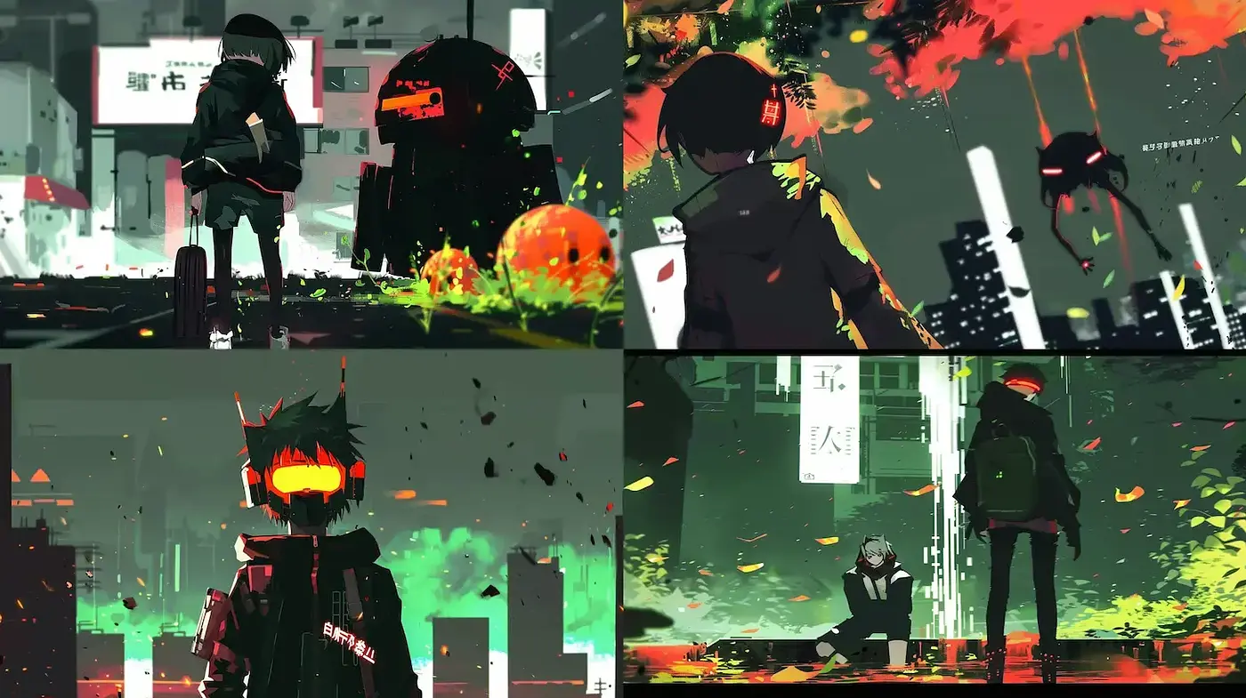 Dynamic, Futuristic Cyberpunk Aesthetic with Vivid Neon Highlights - Midjourney sref style