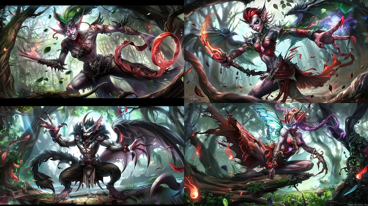Enchanted Wilderness: A Fusion of Dynamic Fantasy Art - Midjourney sref style