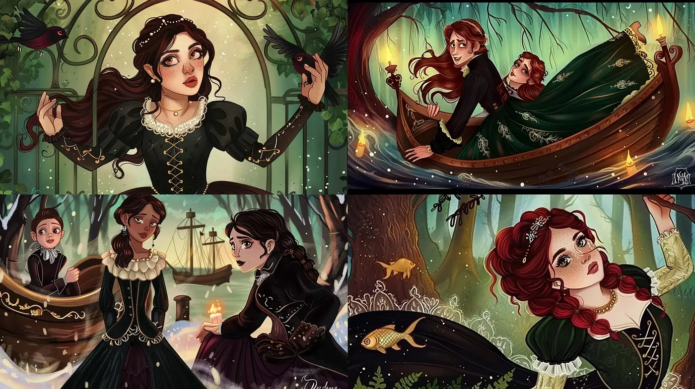 Enchanted Forest Whimsy: A Tapestry of Fairy Tale Illustration - Midjourney sref style