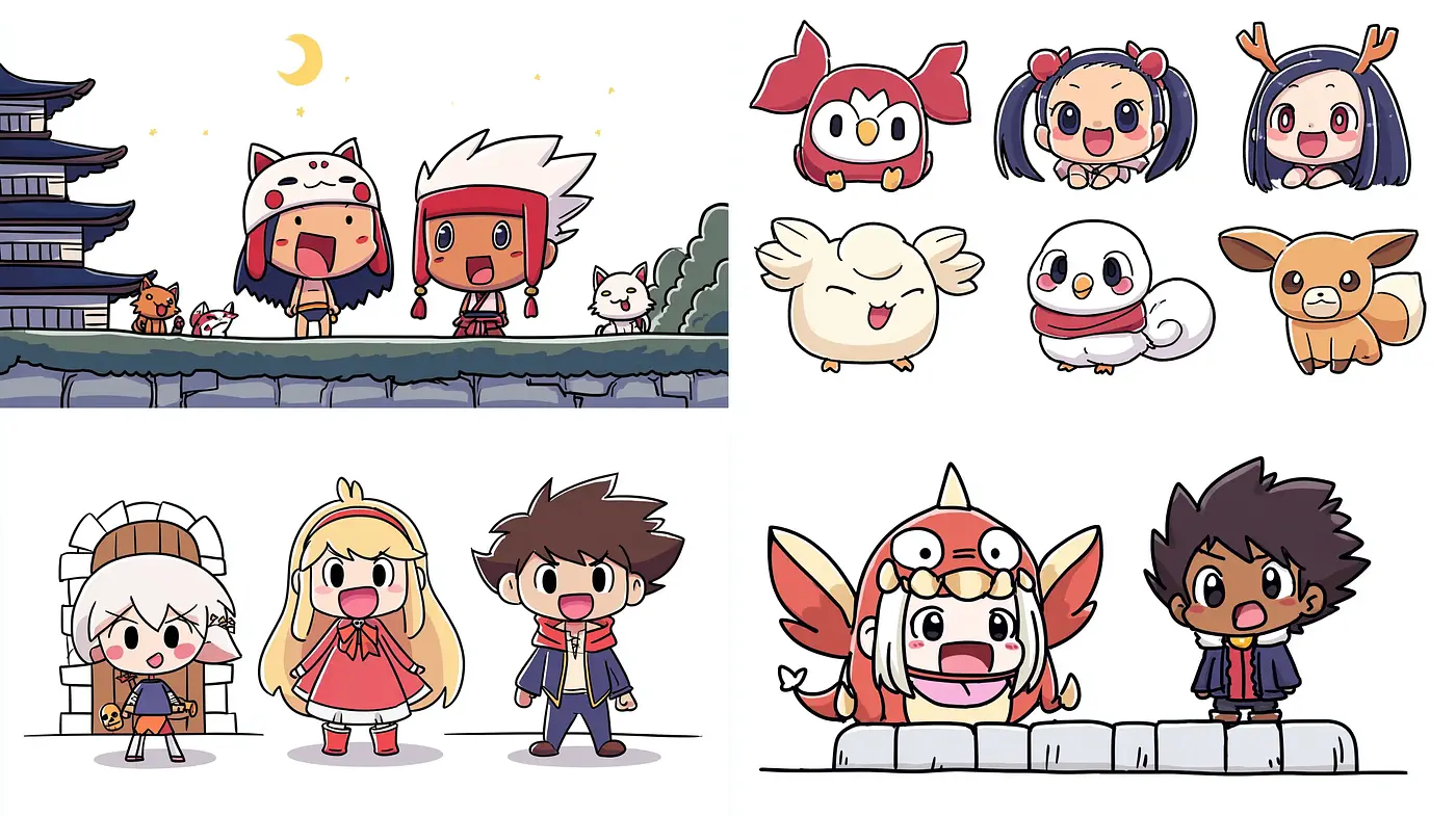 Whimsical Cartoon Style with Playful Characters and Soft Aesthetics - Midjourney sref style