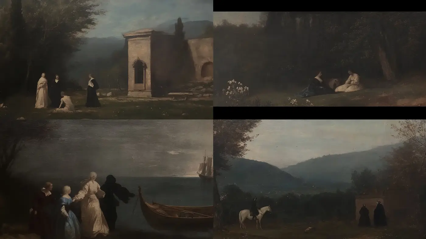 Ethereal Pastoral Symphony: A Harmonious Blend of Nature and Melancholy - Midjourney sref style