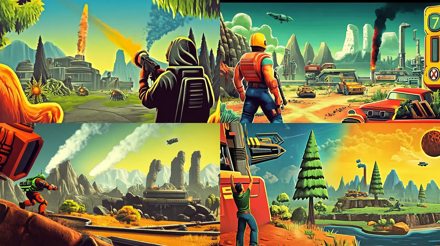 Futuristic Sci-Fi Adventure with a Retro Comic Book Aesthetic - Midjourney sref style