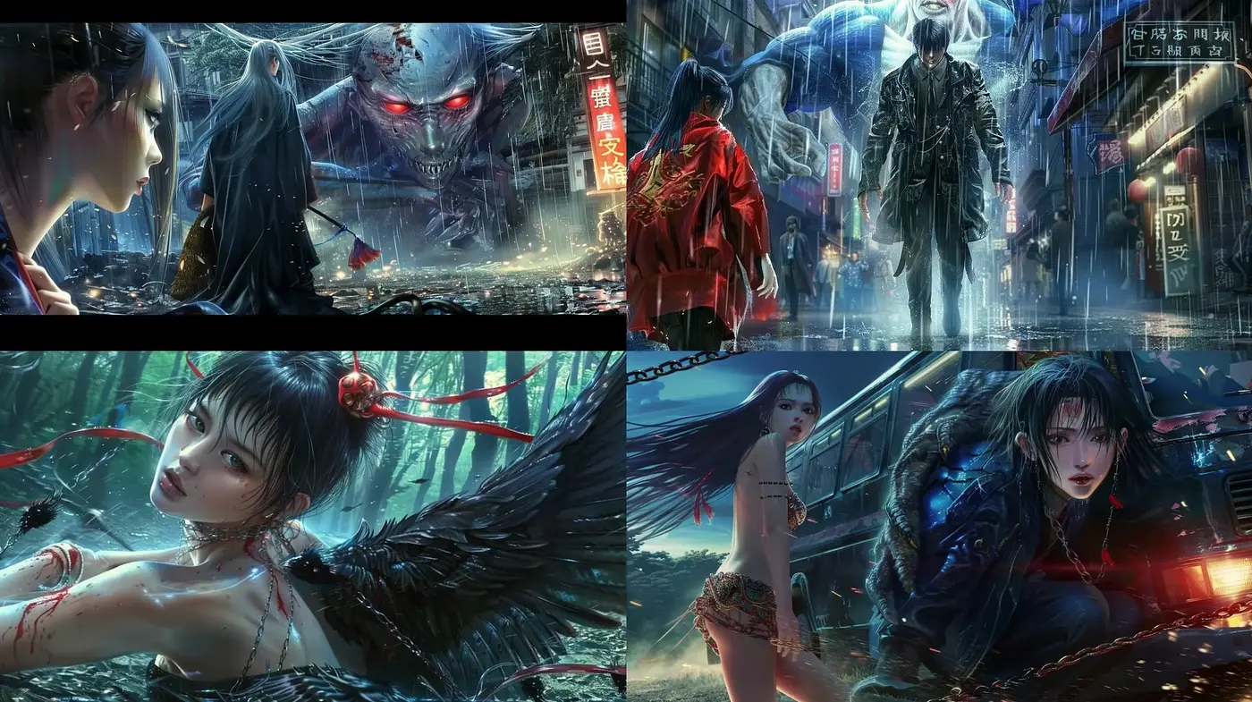 Nocturnal Cyberpunk Symphony: A Meld of Futurism and Mystique - Midjourney sref style