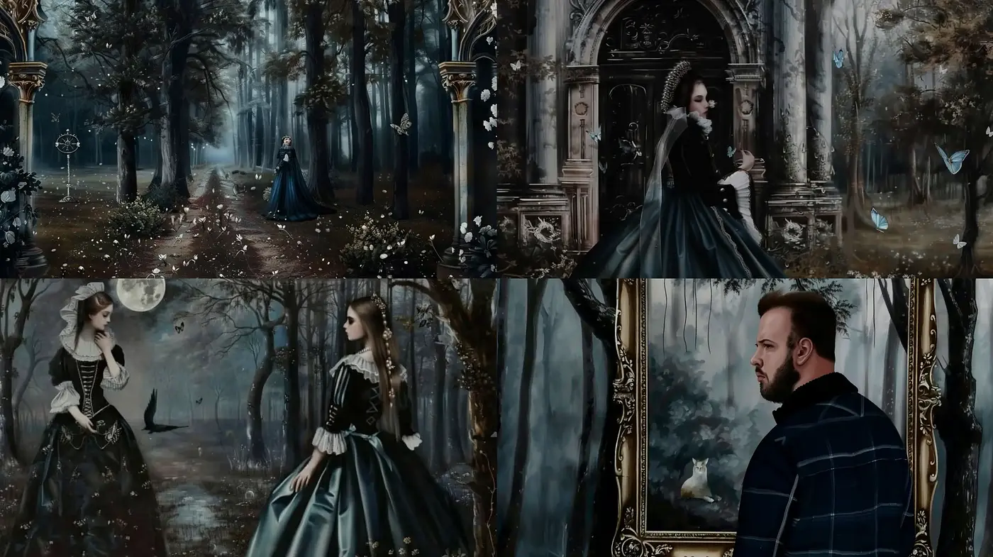 Mystical Gothic Elegance in a Twilight Enchanted Forest - Midjourney sref style