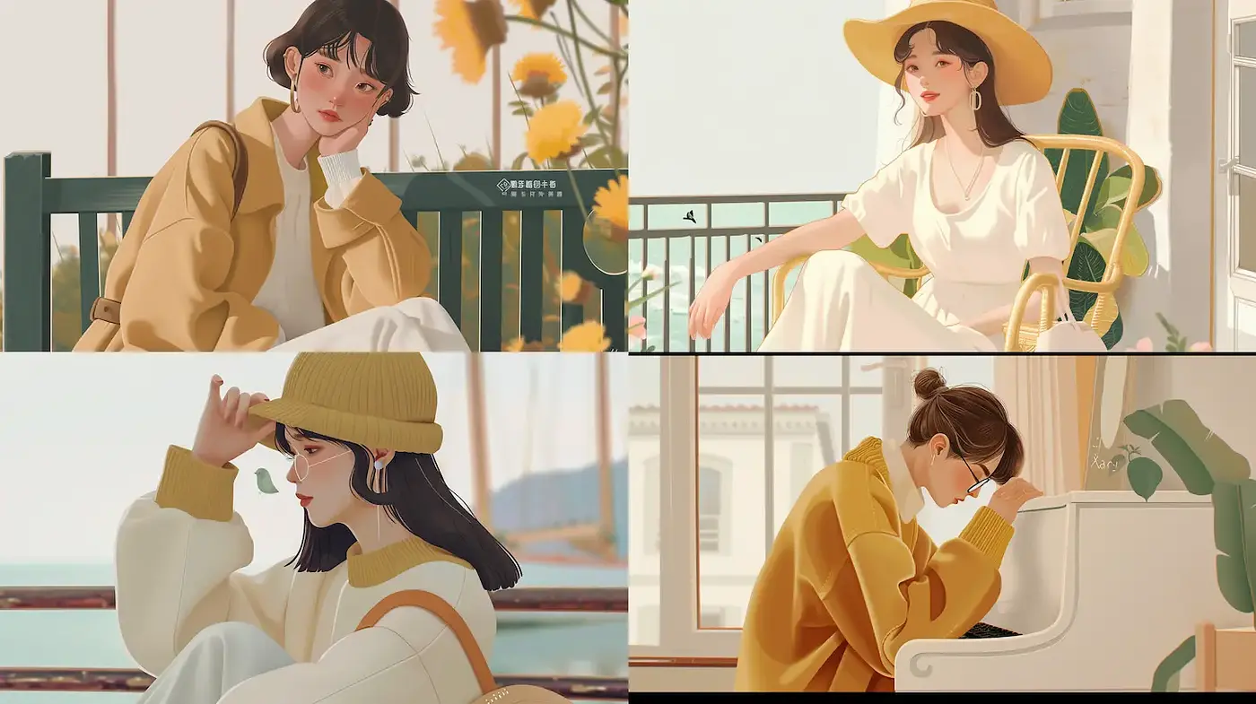 Soft and Whimsical Illustrations with Consistent Character Aesthetics - Midjourney sref style