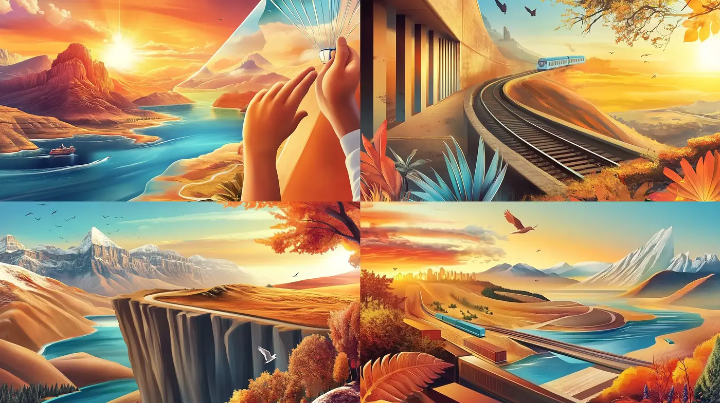 Ethereal Light and Warmth in Stylized Landscape Vistas - Midjourney sref style