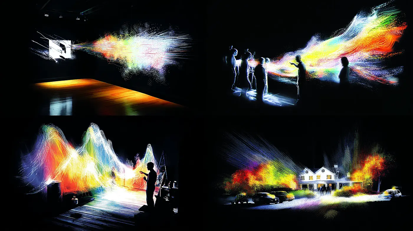 Vivid and Ethereal Light Play with Expressive Movement - Midjourney sref style