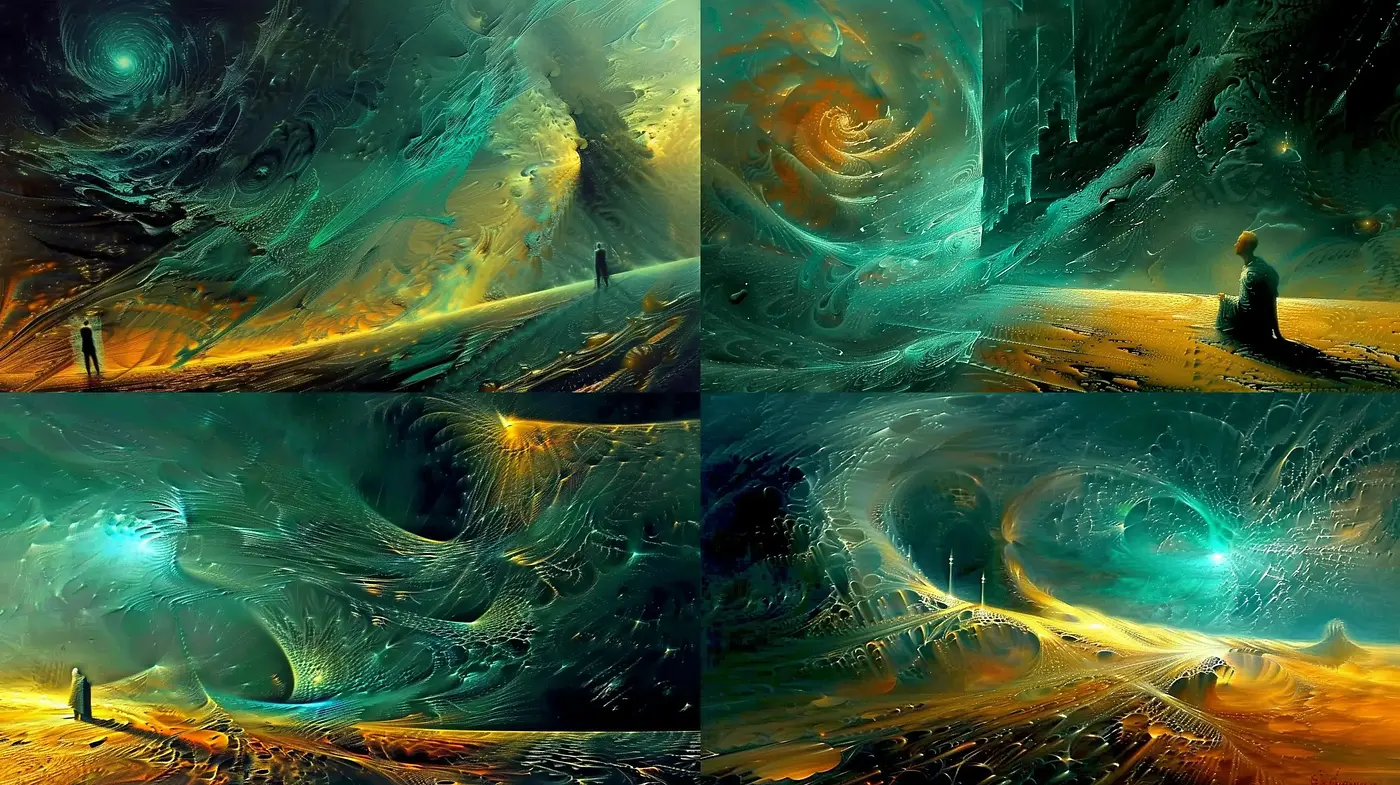 Ethereal Swirls of Luminous Vistas in Surreal Landscapes - Midjourney sref style