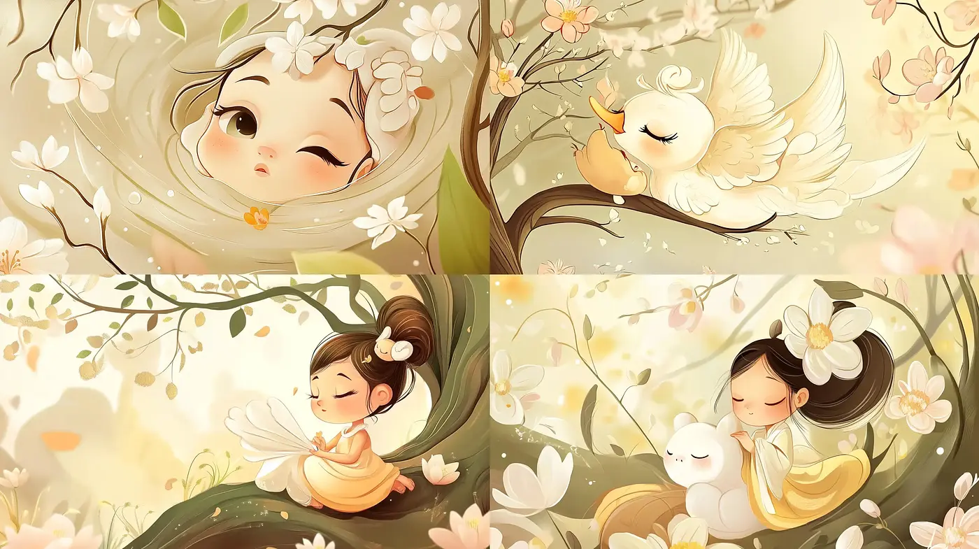 Warm Pastel Whimsy: A Serene Fusion of Nature and Softness - Midjourney sref style